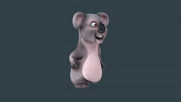 Divertido Personaje Dibujos Animados Koala Corriendo — Vídeos de Stock