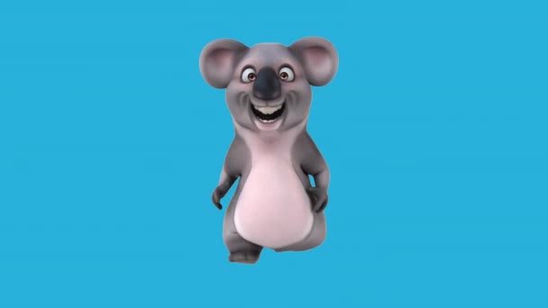 Divertido Personaje Dibujos Animados Koala Corriendo — Vídeos de Stock