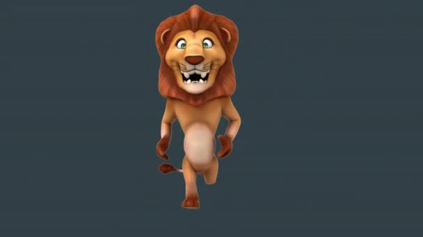 Personnage Dessin Animé Drôle Lion Cours Exécution Animation — Video