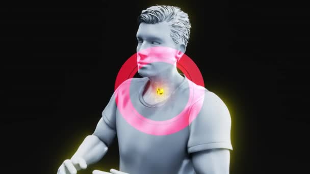 Animation Abstraite Homme Glande Thyroïde — Video
