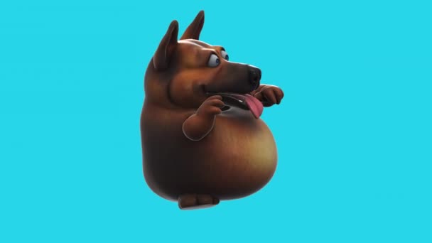 Eğlenceli Çizgi Film Karakteri Köpek Dansı Boyutlu Animasyon — Stok video