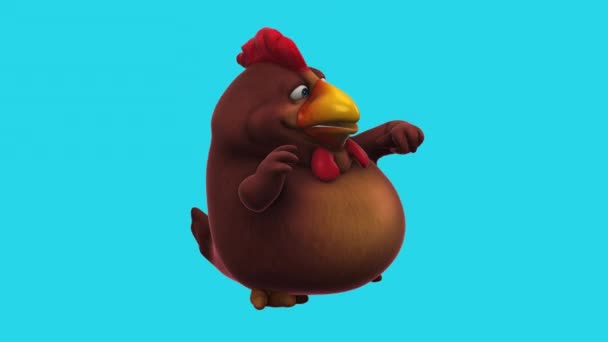 Vacker Kyckling Tecknad Karaktär Dans — Stockvideo