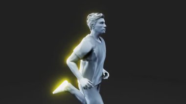 Koşan bir adamın anatomisinin 3 boyutlu animasyonu