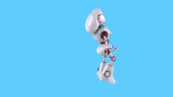女性ロボット漫画キャラクターダンスサンバ 3Dアニメーション — ストック動画