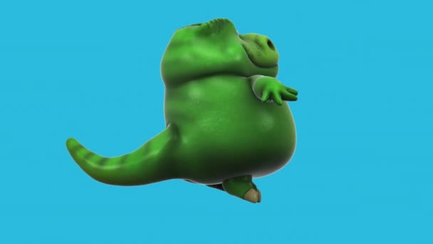 Dinosaurio Divertido Personaje Dibujos Animados Bailando Animación — Vídeos de Stock