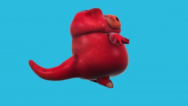 Dinosaurie Rolig Tecknad Karaktär Dans Animation — Stockvideo