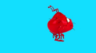 komik çizgi film karakteri mikrop dansı - 3 boyutlu animasyon 