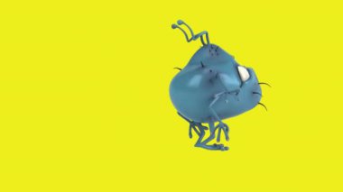 komik çizgi film karakteri mikrop dansı - 3 boyutlu animasyon 