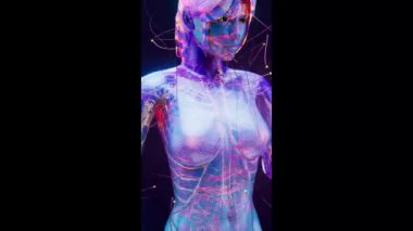 Dambıllarla çalışan bir kadının kavramsal animasyonu