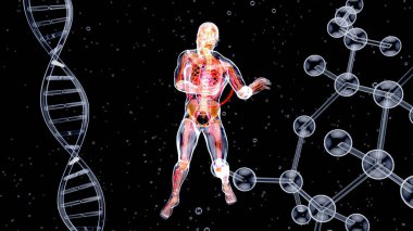 Kalp krizi geçiren bir adamın soyut çizimi