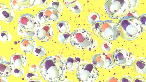 Abstract Medicine Background Pills Bubbles 스톡 사진