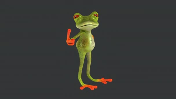 Fun Frog Thumb Illustration — Stock Video