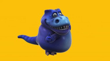 Baş parmağı havada eğlenceli bir dinozor - 3 boyutlu animasyon 
