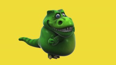 Baş parmağı havada eğlenceli bir dinozor - 3 boyutlu animasyon 