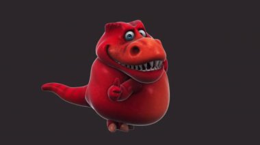 Baş parmağı havada eğlenceli bir dinozor - 3 boyutlu animasyon 