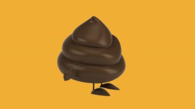 Eğlenceli 3 boyutlu animasyon çizgi film karakteri kakası.