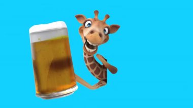 Eğlenceli 3 boyutlu çizgi film karakteri zürafası - 3 boyutlu animasyon  