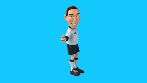 Fun Animation Cartoon Character Soccer Player Thumb — Stock videók