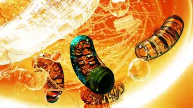 Biyolojik hücrenin soyut animasyonu