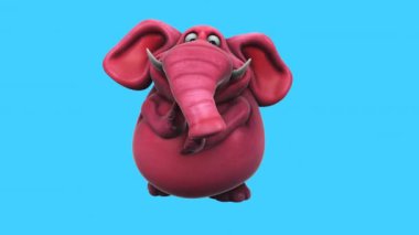  Fil Eğlencesi çizgi film karakteri alkışlaması - 3 boyutlu animasyon 