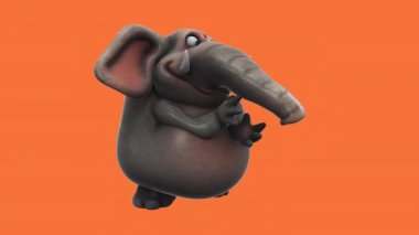  Fil Eğlencesi çizgi film karakteri alkışlaması - 3 boyutlu animasyon 