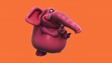  Fil Eğlencesi çizgi film karakteri alkışlaması - 3 boyutlu animasyon 