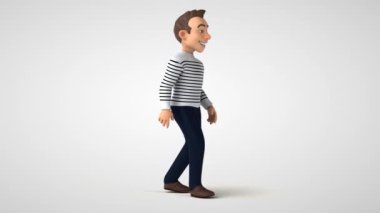 Eğlenceli 3 boyutlu karikatür günlük karakter yürüyüşü 