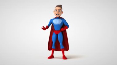 Çizgi film kahramanının 3 boyutlu eğlenceli animasyonu bir şey gösteriyor. 