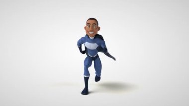 Çizgi film karakteri süper kahramanın 3 boyutlu eğlenceli animasyonu 