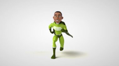 Çizgi film karakteri Afro-Amerikan süper kahramanının 3 boyutlu eğlenceli animasyonu. 