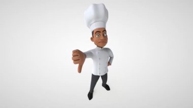  Üç boyutlu çizgi film karakteri şefi baş parmağı aşağıda. 