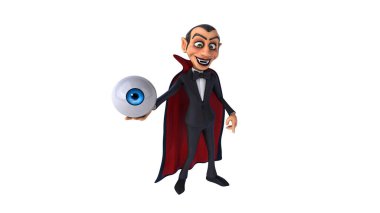 Göz çizimi olan 3 boyutlu eğlenceli vampir çizgi filmi.