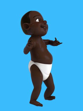 Eğlenceli 3 boyutlu çizgi film bebek dansı