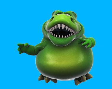 Eğlenceli 3D karikatür trex dansı