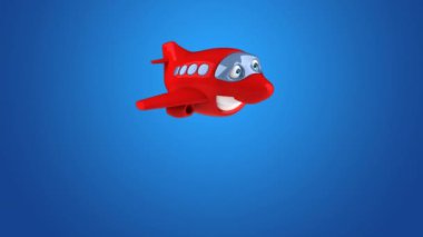 Uçak ve ulaşım konsepti - 3D animasyon 