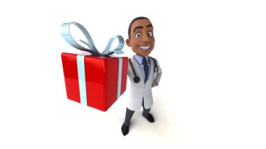 Doktor çizgi film karakteri zekasının 3 boyutlu animasyonu 