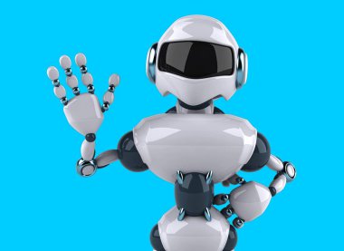 Eğlenceli 3D karikatür robotu. 