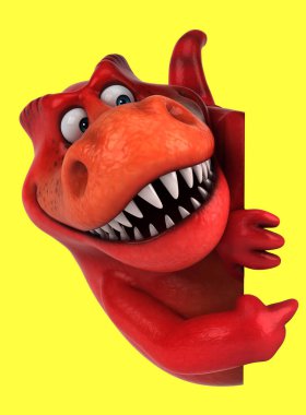 Eğlenceli 3D karikatür Trex