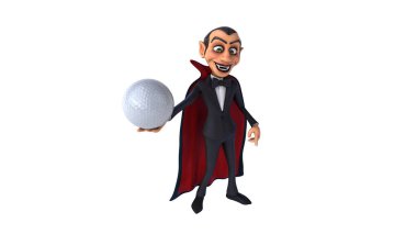 Üç boyutlu eğlenceli karikatür vampiri.