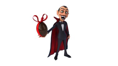 Paskalya yumurtası illüstrasyonlu eğlenceli 3D karikatür vampiri