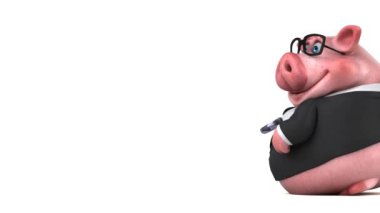 Komik domuz tutan anahtarı - 3d animasyon 