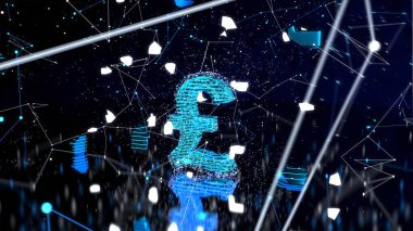 Sterlinin 3 boyutlu patlama arkaplanı