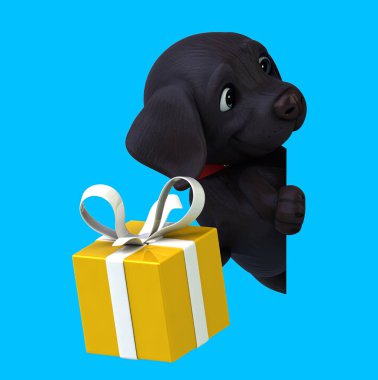 Üç boyutlu eğlenceli Labrador Retriever çizgi filmi hediye 
