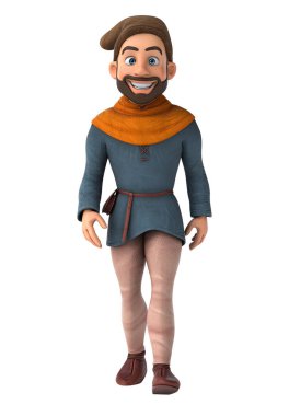Eğlenceli 3D karikatür ortaçağ adamı 