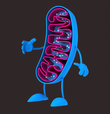 Eğlenceli 3D çizgi film mitokondri