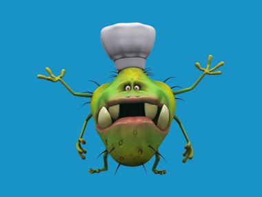 Eğlenceli 3D çizgi film virüs şefi