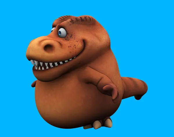 stock image Fun 3D cartoon trex talking