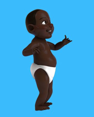 Eğlenceli 3 boyutlu çizgi film bebek dansı