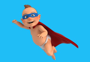 Eğlenceli 3 boyutlu bebek süper kahraman uçuşu