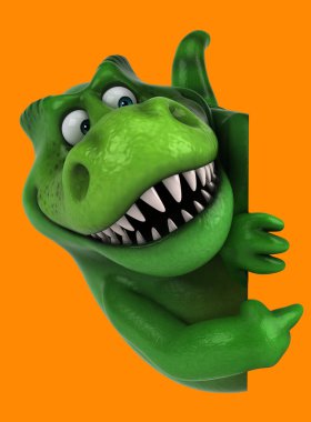 Kartvizitli eğlenceli 3D çizgi film Trex 